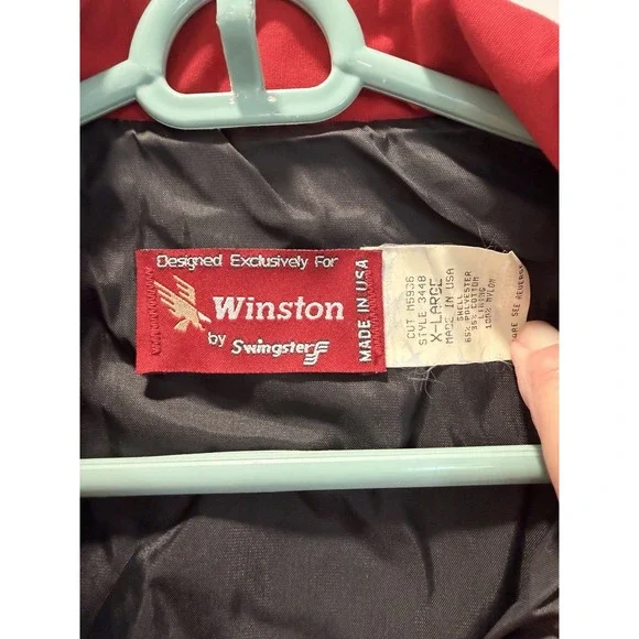 Vintage Winston Racing Team Jacket XL Black Red Swingster USA Bomber NASCAR - Picture 2 of 6